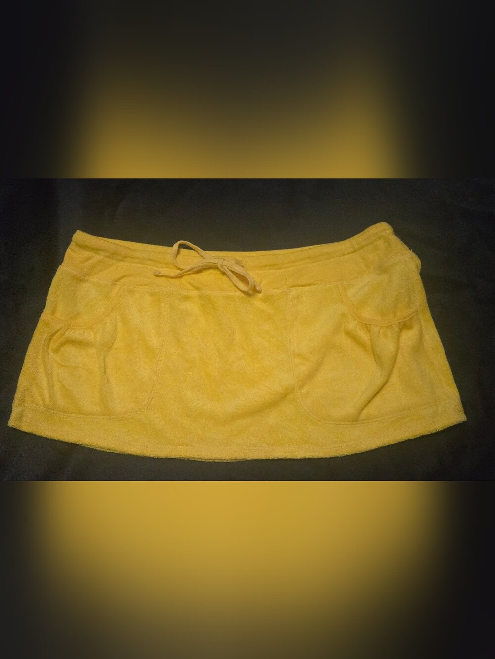 Victoria's Secret Yellow Terry Cloth Mini Skirt L Y2K